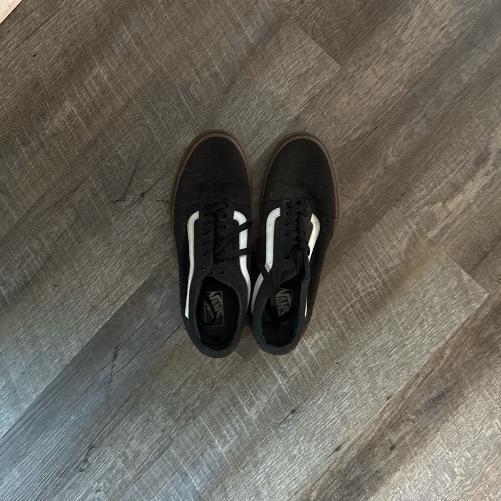 Vans Men's Black Sneakers with White Stripes